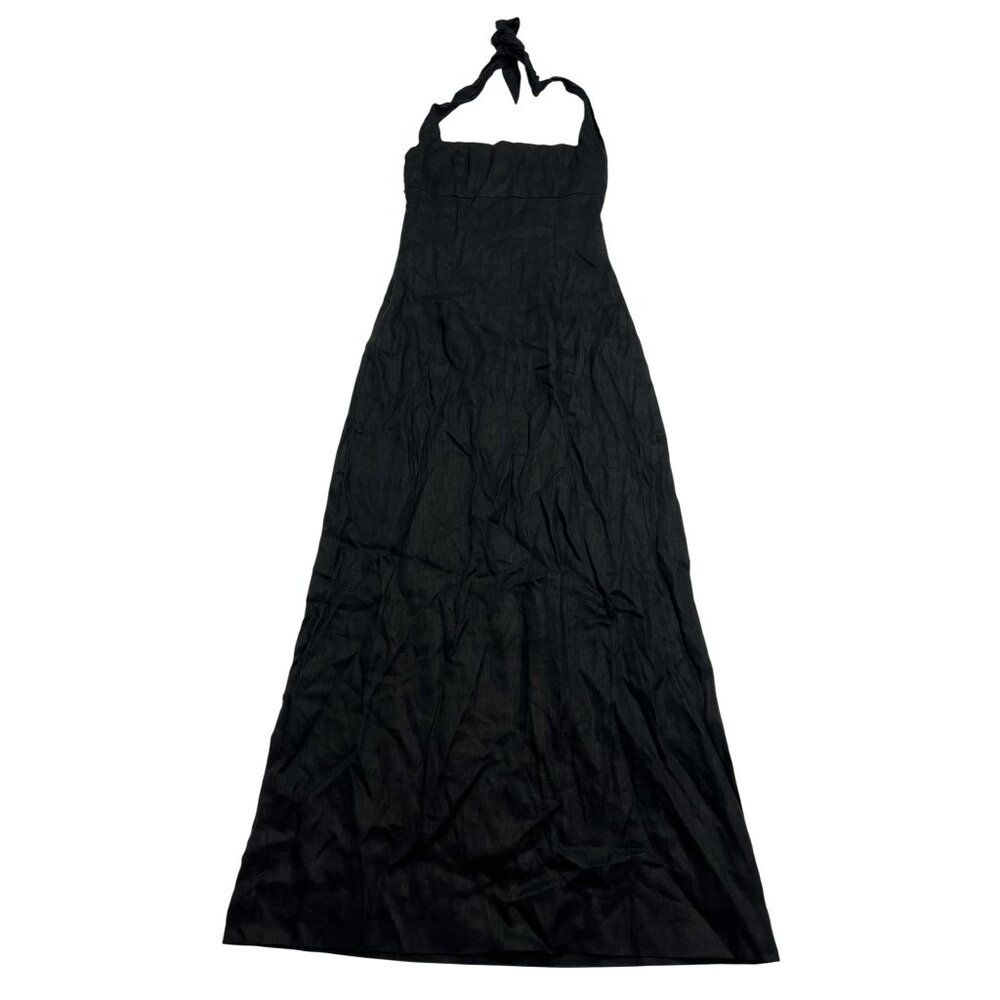 MONDAY Swimwear Montserrat Dress in Black Linen - Picture 2 of 9